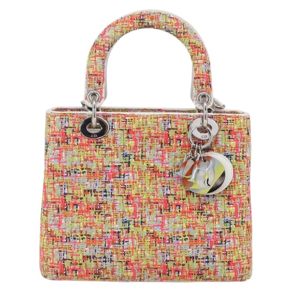 Dior Tweed Lady Dior Bag Multicolor Nylon
